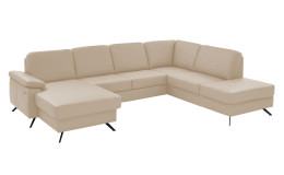 Basis-Wohnlandschaft plano|FORM Wien, in der Farbausführung Beige, Schrägansicht