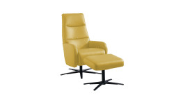 Komfort-Relasessel plano|FORM Tivoli, in der Farbausführung Yellow mit Hocker