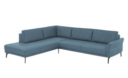 Basis-Ecksofa plano|FORM Formello,in der Fatbausführung Ocean, Schrägansicht