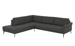 Basis-Ecksofa plano|FORM Formello,in der Fatbausführung Anthrazit, Schrägansicht