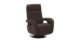 Basis-Relaxsessel plano|FORM Freeway, in der Farbausführung Braun, Schrägansicht