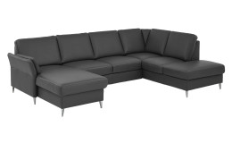 Basis-Wohnlandschaft plano|FORM Lirio, in der Farbausführung Anthrazit, Schrägansicht
