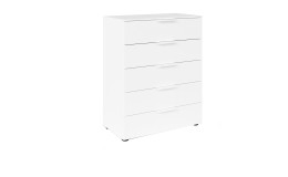 Kommode Finn in der Farbe Weiß, Schrägansicht