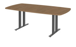 Konferenztisch Texas mit Tischplatte in Hickory Eiche Nachbildung, Gestell in Anthrazit