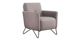 Relaxsessel Apia in einer schrägen Seitenansicht, in der Farbe Silber zusehen.