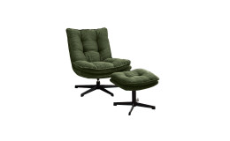 Relaxsessel Kairo mit Hocker in der Farbe grün