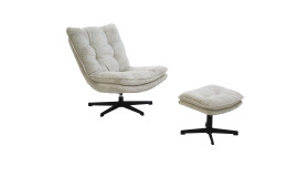 Relaxsessel Kairo mit Hocker in der Farbe greige