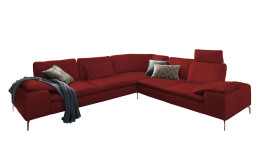 Komfort-Ecksofa Valentino, in der Farbausführung Dunkelrot