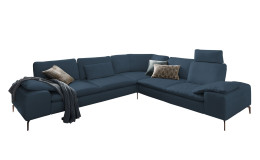 Komfort-Ecksofa Valentino, in der Farbausführung Dunkelblau