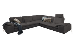 Komfort-Ecksofa Valentino, in der Farbausführung Dunkelgrau