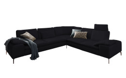 Komfort-Ecksofa Valentino, in der Farbausführung Anthrazit