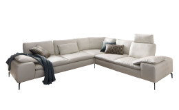 Komfort-Ecksofa Valentino, in der Farbausführung Creme Weiß 