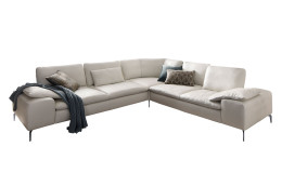 Basis-Ecksofa Valentinoo, in der Farbausführung Creme Weiß