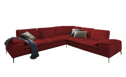 Basis-Ecksofa Valentinoo, in der Farbausführung Dunkelrot