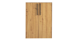 Türenpaar Renatura aus Holzwerkstoff in Artisan Eiche mit anthraziten Griffen.