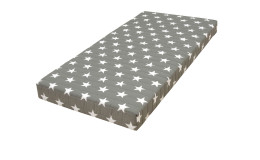 Federkern-Matratze Easydream FK 2000 90 x 200 cm H2 mit Bezug in Grau Sternen-Motiv