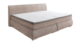 Boxspringbett Family, in der Farbausführung Taupe
