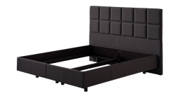 Polsterbett Discovery Classic in einem Bezug in Charcoal. Schräge Seitenansicht