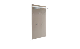 Garderobenpaneel Salerno in taupe und weiß mit 5 Haken