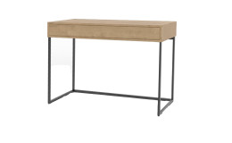 Schreibtisch vilano Silea mit einem anthrazitfarbigen Rahmengestell und einer Platte inklusive Schublade in Asteichefurnier