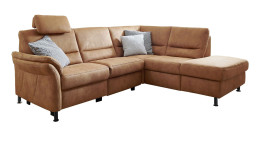 Komfort-Wohnlandschaft plano|FORM Dale mit Kissen dekoriert, in der Farbe Zimt