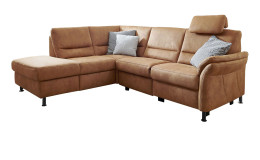 Komfort-Wohnlandschaft plano|FORM Dale mit Kissen dekoriert, in der Farbe Zimt