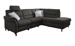 Komfort-Wohnlandschaft plano|FORM Dale mit Kissen dekoriert, in der Farbe Anthrazit