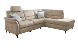 Komfort-Wohnlandschaft plano|FORM Dale mit Kissen dekoriert, in der Farbe Natur