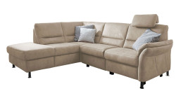 Komfort-Wohnlandschaft plano|FORM Dale mit Kissen dekoriert, in der Farbe Natur