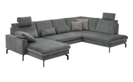 Komfort-Ecksofa plano|FORM El Paso, in der Fartbausführung Grey, Schrägansicht