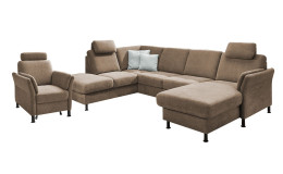 Komfort-Ecksofa plano|FORM Lirio in der Farbausführung Camel