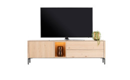 Lowboard Trenton in Eiche Furniert mit Beleuchtung