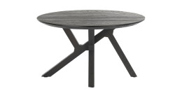 Tisch Consenza in der Farbe Onyx mit asymmetrischem Gestell