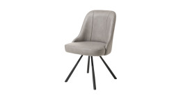 Esszimmerstuhl in Hellgrau mit Taschenfederkernpolsterung