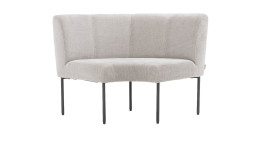 Eckbank Reverso in Chenille-Stoff in Kiesel, mit Taschenfederkern