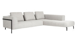 Ecksofa Brampton von Habufa in der Farbe Kiesel, Ottomane rechts