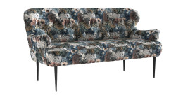 Sofa 3-Sitzer Amelia in  rose-blau gemustert