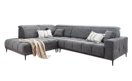Ecksofa Luan in einem grauen Cordstoff
