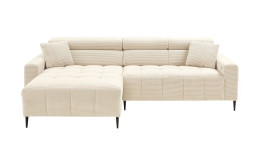 Wohnlandschaft Sally mit Ottomane links und einem Cordbezug in der Farbe Beige