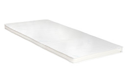 Kaltschaumtopper HL7 90 x 200 cm in einem weißen Doppeltuch.