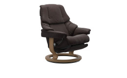 Relaxsessel Stressless Reno L Classic, Bezug: Paloma Echtleder Chocolate, Gestell: Eiche