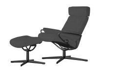 Relaxsessel mit Hocker Stressless Paris Croß ah, in der Farbausführung Anthrazit