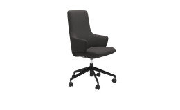 Drehstuhl Stressless Laurel v2 High (L), in der Farbausführung Dark Grey, Schrägansicht