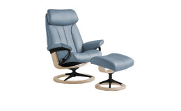 Relaxsessel mit Hocker Stressless Paul (m) Signature, in der Farbausführung Hellblau