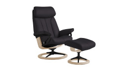Relaxsessel mit Hocker Stressless Paul (m) Signature, in der Farbausführung Dark Olive