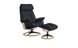 Relaxsessel mit Hocker Stressless Paul (m) Signature, in der Farbausführung Dunkel Blau