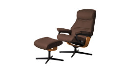 Relaxsessel mit Hocker Stressless Philip (m) Croß. in der Farbausführung Dark Caramel