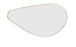 Rahmenspiegel Organic mit einem goldenen Metallrahmen in einer organischen Form.
