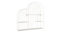 Wandregal Ivy in Sand aus Metall. Schräge Seitenansciht