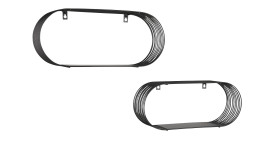 Wandregal 2er-Set Jessica aus Metall in schwarz. Schräge Seitenansicht